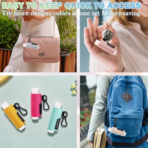 3PCS Lip Balm Holder Key chain Lip Gloss Holder Lipstick Holder Lip Balm Pouch Keychain Compatible with ChapStick Keychain, Burt's Bees- Christmas Stocking Stuffers