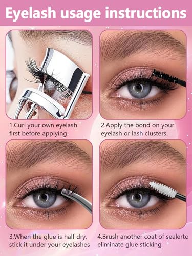 Lash Clusters Kit 640 Pcs with Glue & Remover – D Curl Eyelash Extensions