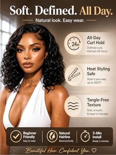 UNICE Water Wave Bob Wig 10" Human Hair Glueless