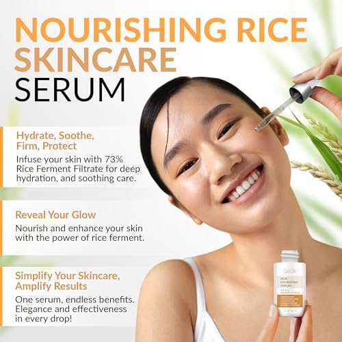 Rice Face Serum - With Hyaluronic Acid, Niacinamide - 73% Rice Ferment Filtrate, Nourishing, Moisturizing Facial Serum - Rice Serum For Face - 30ml