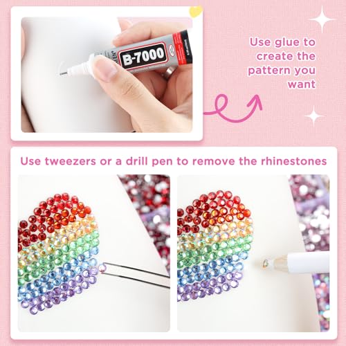 Zefy 40 Colors Resin Rhinestones Bedazzling Kit with Glue