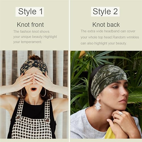 Boho Extra Wide Headbands for Women - 8 Pack