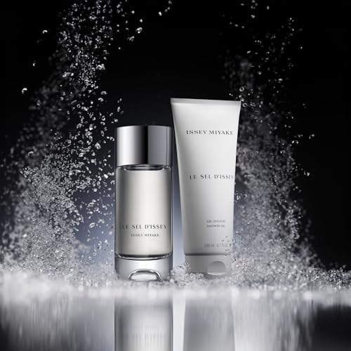 Issey Miyake Le Sel d'Issey Shower Gel - Fresh Woody Marine Shower Gel for Men - With Salt Accord, Marine Seaweed, Ginger & Cedarwood - 6.7 oz