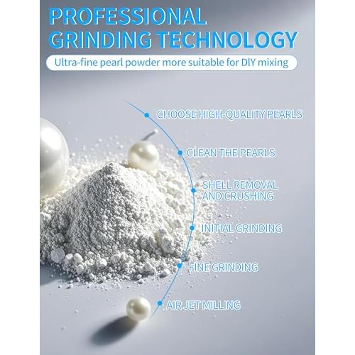 Erinde Freshwater Pearl Powder Organic, 100g 100% Natural Pearl Powder for DIY Face Mask Cream Serums Lotion, Deep Cleansing, Pore-Shrinking, Anti-Aging Facial Mask