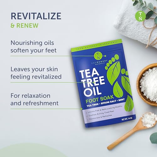 Tea Tree Oil Foot Soak with Epsom Salt & Mint by Truremedy Naturals - 14 oz
