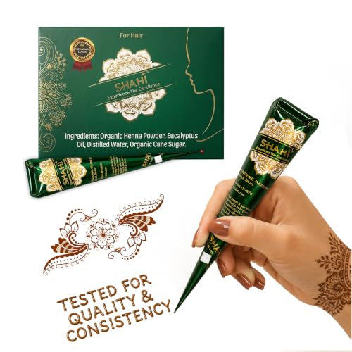 Shahi Reddish Brown Henna Cones - Ready-to-Use Hair Color, 4 Pack, 30g Each