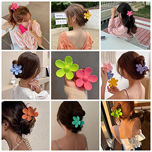 Flower Hair Clips 8pc Large Claw Clips for Women & Girls