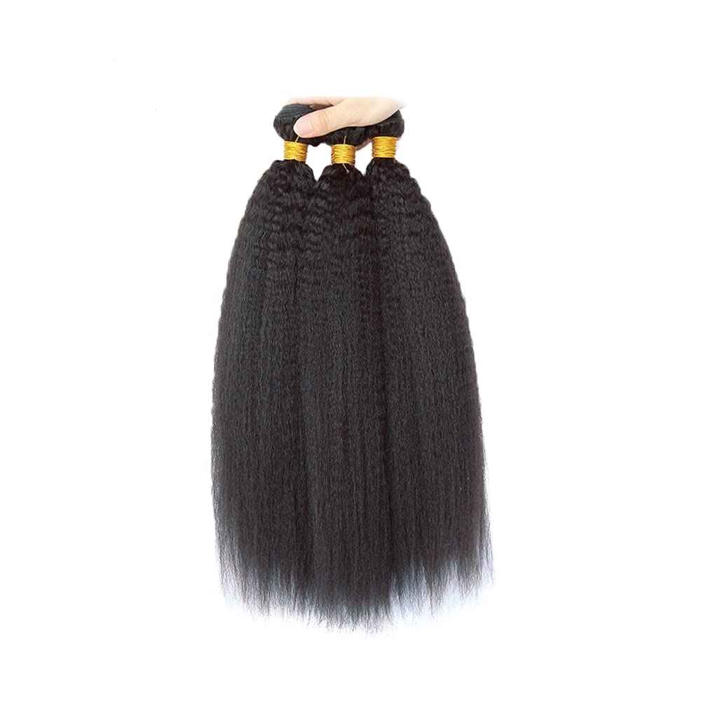 Kinky Straight Bundles 30 30 30 Inch Yaki Straight Human Hair Bundles Natural Black Yaki Bundle Human Hair Unprocessed Brazilian Virgin Remy Hair Extensions Deals