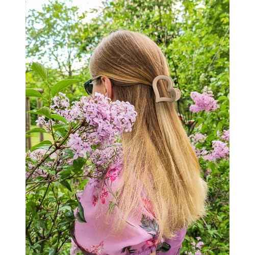 HAIMEIKANG 6 PCS Hair Claw Clips - Matte Flower, Heart, Butterfly Hair Claw Clips for Women Girls - Non-Slip and Strong Hold for Thin/Medium/Thick Hair