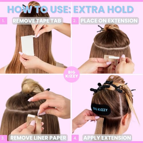 Big Kizzy Double Sided Hair Extension Tape - 72 Tabs, Extra Hold