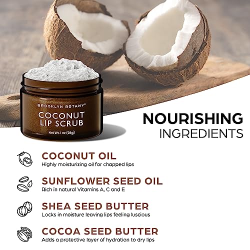 Brooklyn Botany Lip Scrub Exfoliator – Coconut Oil, 1 oz