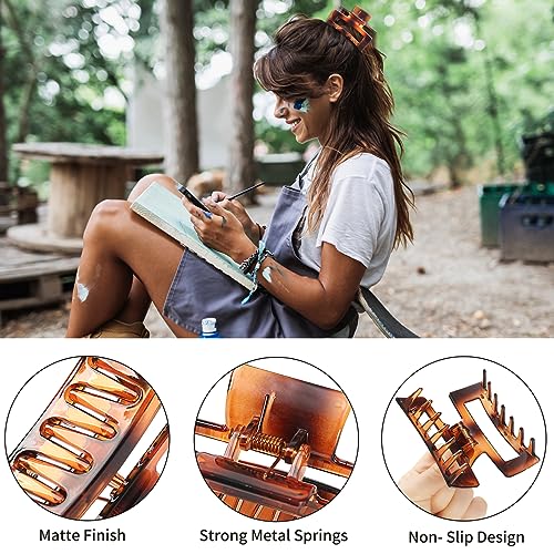 Sisiaipu Medium Hair Claw Clips 6-Pack, 3.5 Inch Non-Slip Hair Accessories for Women & Girls