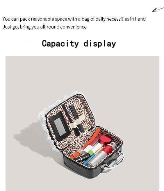 RRISETAG Goth Makeup Bag PU Leather Gothic Makeup Pouch Punk Handbag Goth Bag for Halloween Parties and Everyday Use