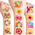 Hawaiian Temporary Tattoos for Kids - 96 PC Tropical Flowers