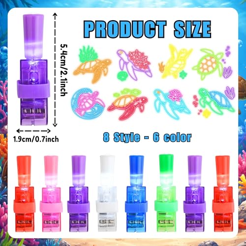 Turtle Party Favors Set – 72 PCS LED Finger Lights & Tattoos