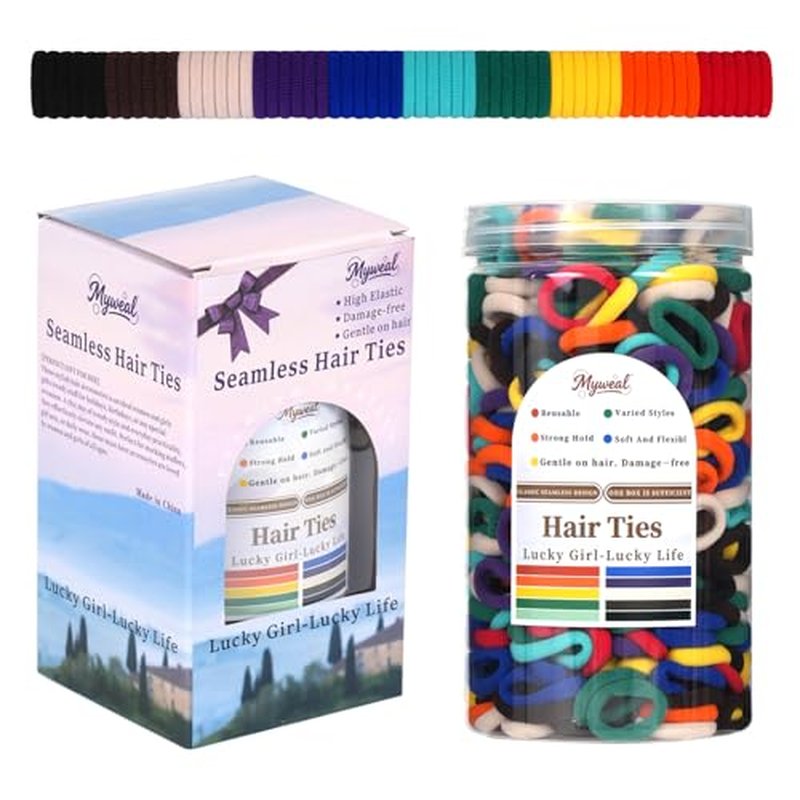 500PC Baby Hair Ties No Damage Soft Cotton Scrunchies