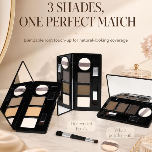 Root Touch Up Powder 3 Colors Blonde Hair Cover with Brush