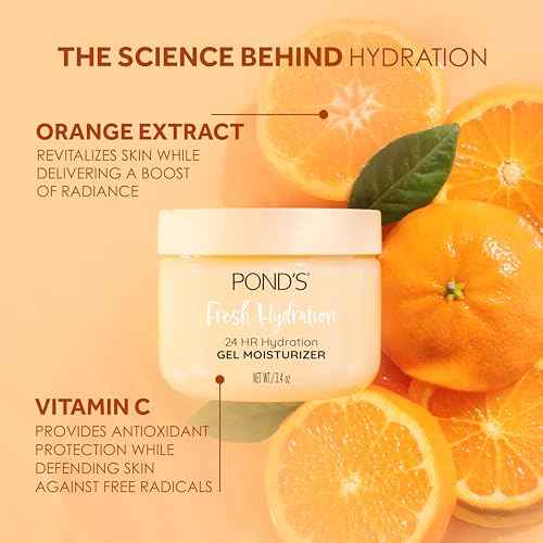 POND'S Orange Extract & Vitamin C Gel Face Moisturizer For Renewed and Luminous Skin, 3.4 oz
