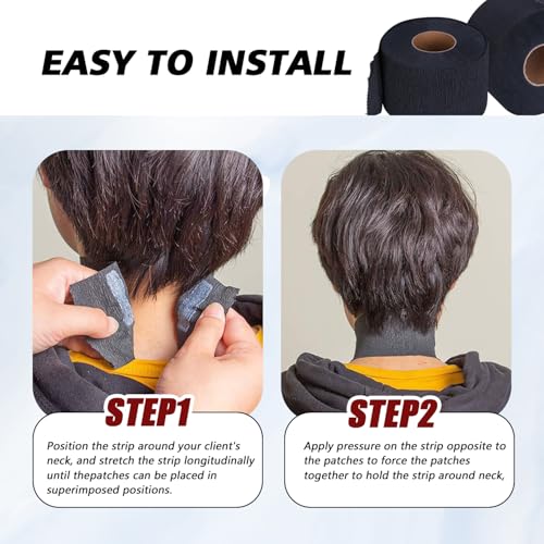 100Counts Black Disposable Barber Neck Paper Strips Professional Stretchy Paper Neck Band Hairdressing Tool for Salon Hair Washing Cutting Shaving Styling Coloring