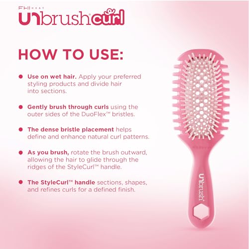 FHI Heat UNbrush Curl Detangling Brush for use on Wet Hair Only