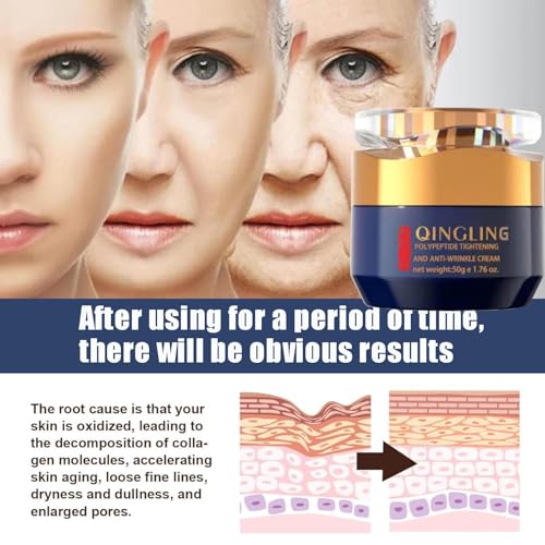 Qingling Crema Para Arrugas, Qingling Face Cream, Qingling Wrinkle Removal Cream, Polypeptide Tightening and Anti Wrinkle Cream, Anti Aging Moisturizer for Firming Face (2pcs)