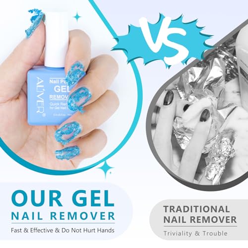 ATOANY Gel Nail Polish Remover 2 pack with Nail File & Nail Polish Scraper, Professional Gel Polish Remover for Nails, Easily & Quickly Remove Nail Polish in 3-5 Minutes, Doesn't Hurt Nails