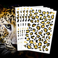 Metallic Leopard Print Temporary Tattoos - 5 Sheets