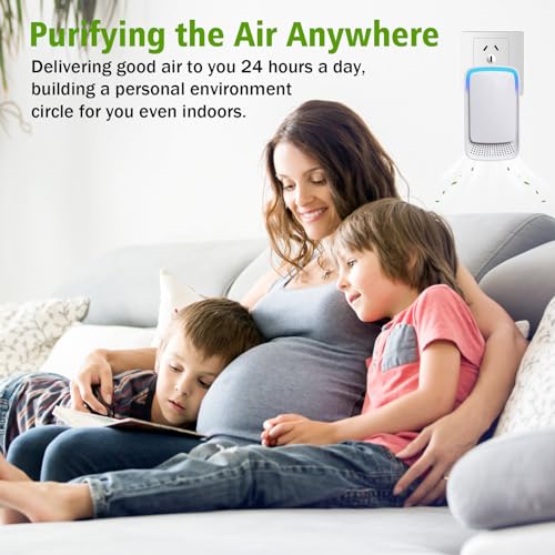 4-Pack Portable Air Ionizers - Quiet Negative Ion Purifiers