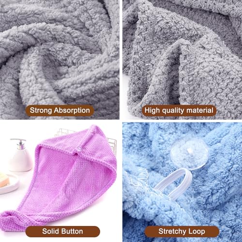 5-Pack Microfiber Hair Drying Towels - Fast-Drying Turbans for Women