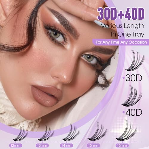 Lash Clusters Kit DIY - 240 Pcs 30D/40D Eyelashes 12-16mm