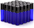 Blue 10ml Glass Roller Bottles for Essential Oils - 25 Pack with Accessories