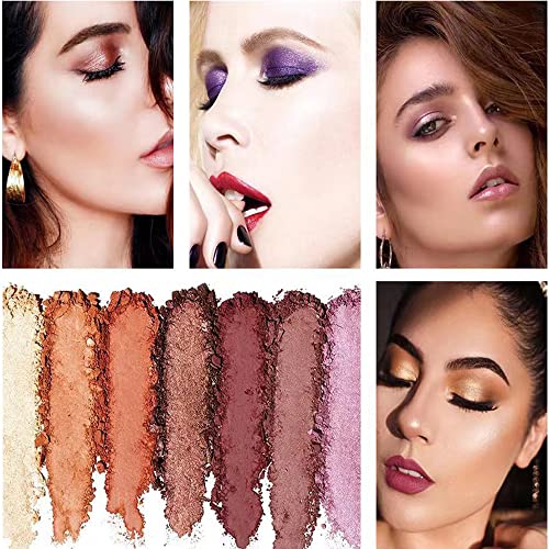 Gold Glitter Eyeshadow Palette, 6 Shimmer Colors - Waterproof