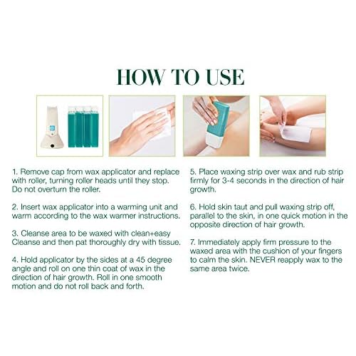 Clean + Easy Hemp Roll On Wax ? Large Soft Wax Refill Cartridge for Hair Removal on for Legs, Arms & Body, 12 Pack