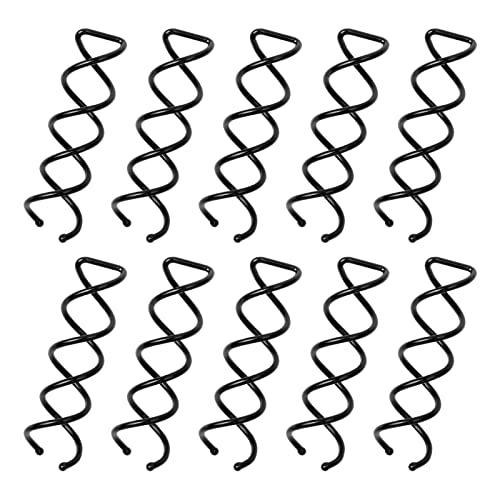 Defutay Black Spiral Twist Hair Pins 10-Pack - Durable Non-Scratch Bun Accessories