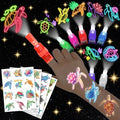 Turtle Party Favors Set – 72 PCS LED Finger Lights & Tattoos