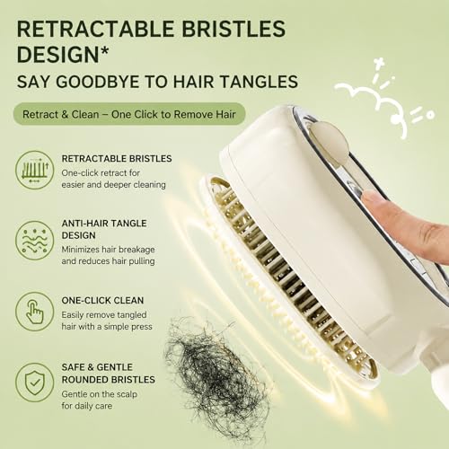 Rechargeable Electric Spray Hair Brush with Mist & Scalp Massage
