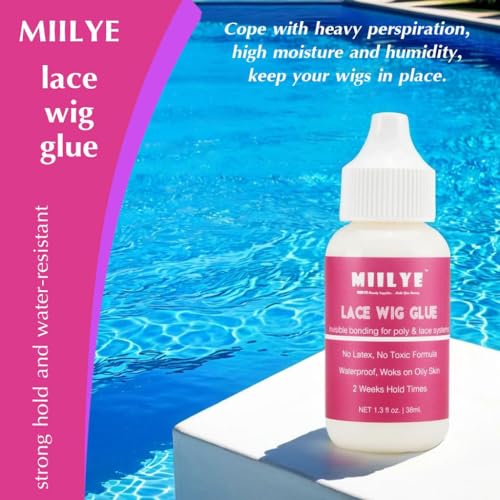 MIILYE Lace Wig Glue - Strong Hold, Waterproof & Sweat Proof