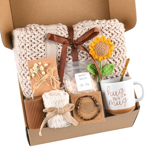 Birthday Gifts for Women, Self Care Spa Gift Baskets for Women, Get Well Soon Gift Baskets Thinking of You Relaxation Stress Relief Care Package, Gifts for Her Mom Friend Sister