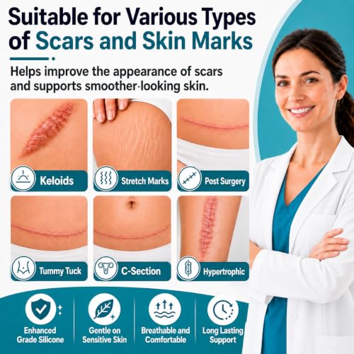 Premium Silicone Scar Sheets for Surgical Scars - 1.57" x 157" Roll