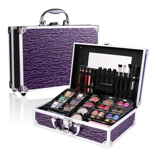CHARMCODE Makeup Kit with Train Case – Full Beauty Set for Women