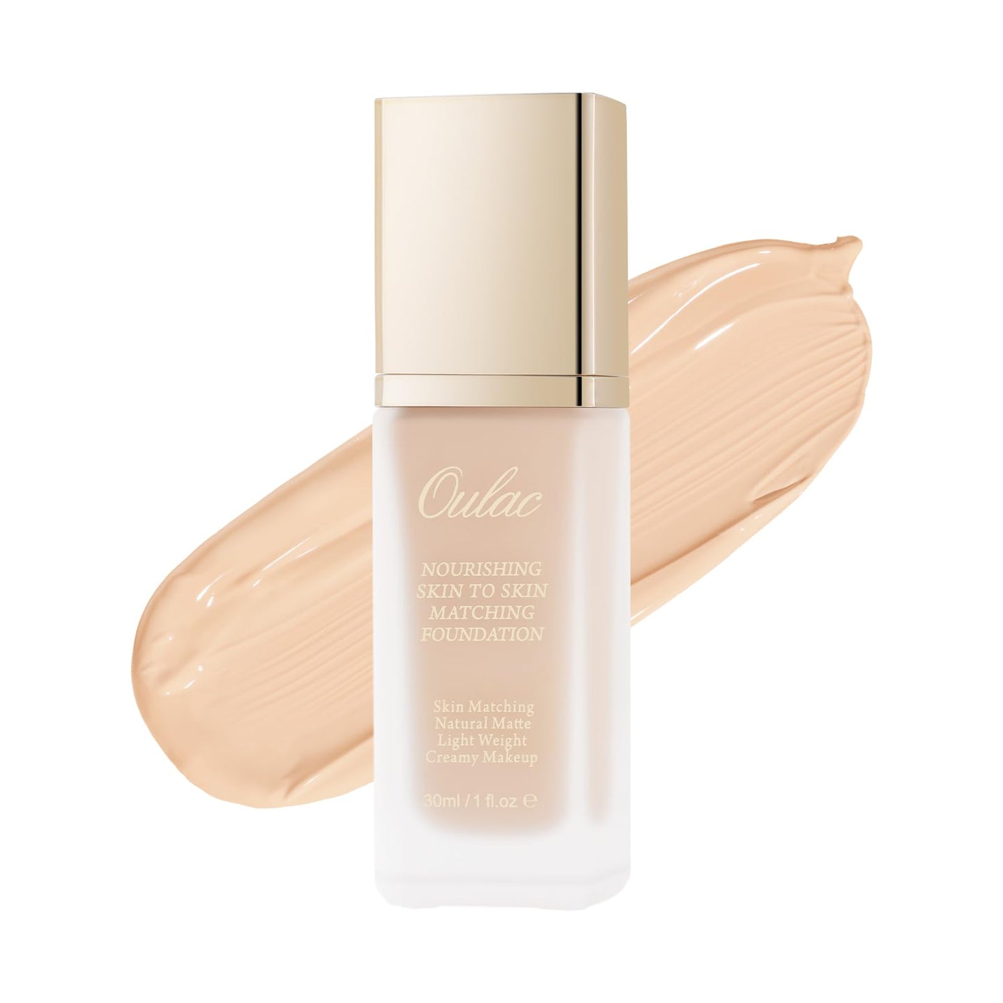 Oulac Foundation Make Up, Skincare Infused With Aloe Leaf And Vitamin E, Medium to High Coverage Liquid Foundation, Foundation Vegan 30ml, Shade：Ivory 03