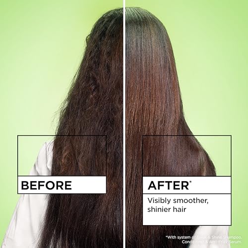 Garnier Fructis Sleek & Shine Anti-Frizz Serum for Frizzy, Dry Hair, Argan Oil, 5.1 Fl Oz, 2 Count (Packaging May Vary)