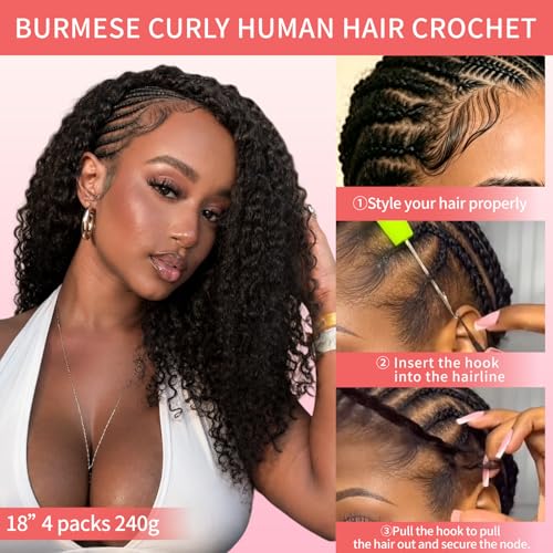SODLIS Feather Crochet Hair 14" Burmese Curly 60g
