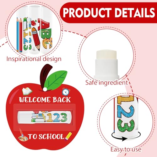 30 Pack Back To School Lip Balm Bulk Moisturizing Natural Lip Balms for Dry Cracked, Goodie Bag fillers, Party Supplies Valentine Gifts for Teacher Friends Family