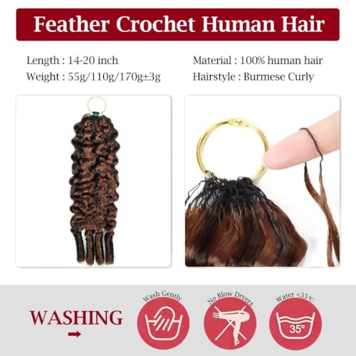 Miracle Invisible Knots Crochet Hair 20" 55g 100% Human Hair