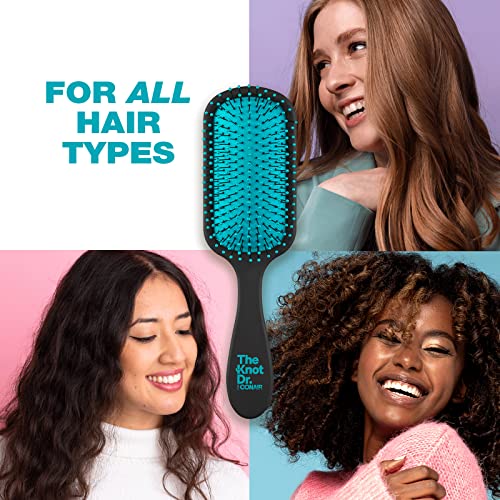 Conair The Knot Dr. hair brush - Pro Mini Detangler, Detangling, Heat Resistant, Irregular shape, Rubber, 1 Count, Black + Blue, All hair types, Unisex