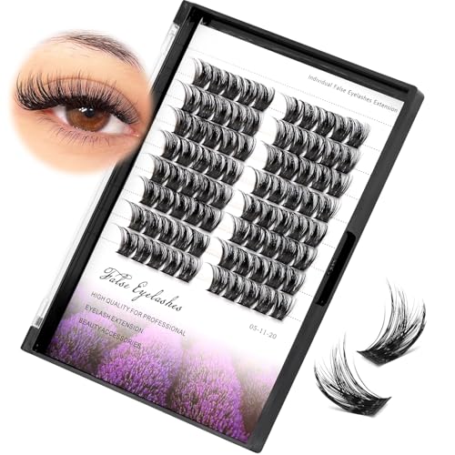D Curl 80 Clusters Dramatic False Eyelashes 12mm - Volume Extensions