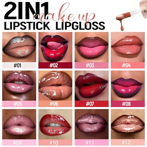 Dual-End Lip Liner & Gloss Set - Caramel Brown Matte