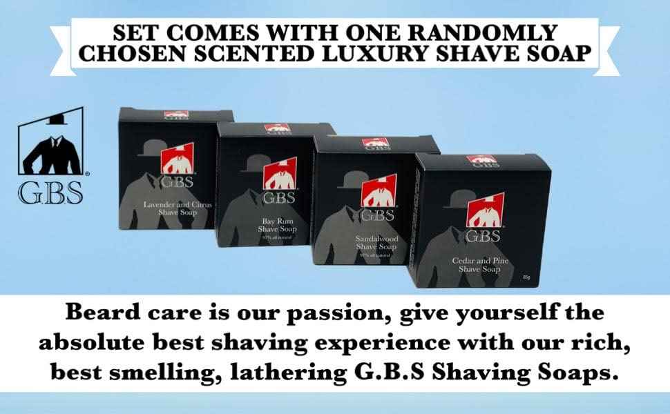 G.B.S Heavy Duty Black Ceramic Shaving Bowl, Mug with Natural Shave Soap – for use with up to 3” Shaving Soaps and Lathering Shave Cream Cup – Pommel Handle (Black)