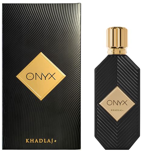 Khadlaj Onyx Gold Unisex Eau de Parfum Spray 3.4oz – Aromatic, Sweet, Powdery, Musky Fragrance